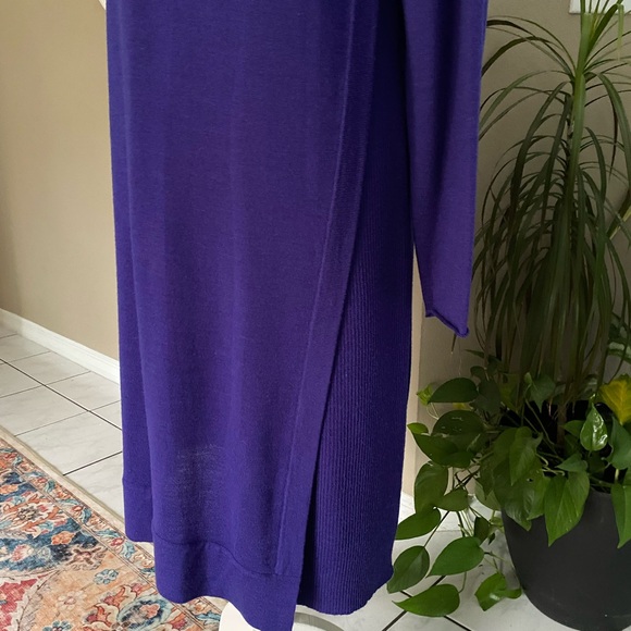 LKNW Eileen Fisher Dress M Merino Wool Long Sleeve Rib Knit Medium Scoop Neck - Picture 3 of 15